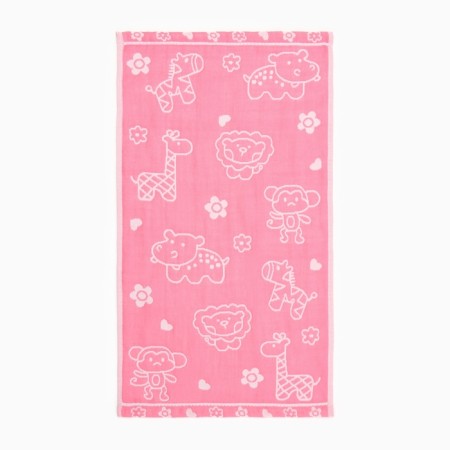 Lovelife towel "animals", col. Pink, 26*50 cm, 100% cotton,