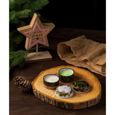 New Year's candle, in the Iron Bank "Festive", aroma spruce branches, diam 4.8 cm