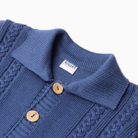 Combine Children's Knitted Minaku, height 80-86 cm, blue color-3