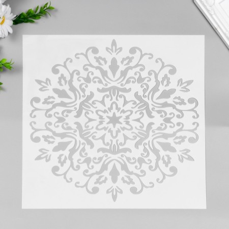 Stencil plastic "Flower pattern" 30x30 cm