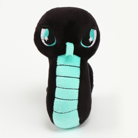 Soft toy "Snake", black-turquoise, for the New Year-2