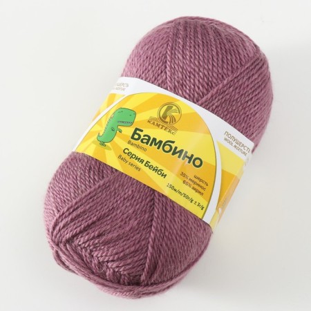 Bambino yarn 35% Merinos wool, 65% acrylic 150m/50g (132 dry rose)-1