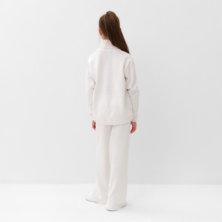 Knitted children's suit (sweater and trousers) minku, milk color, height 152 cm-2