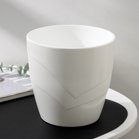 Kashpo for flowers with an insert "Grace", 2.8 liters, white color-1