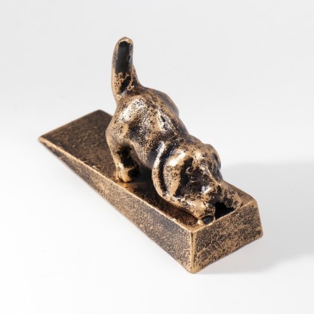 Stopper door cast iron "dog" Golden Patina 10x5x15 cm-2