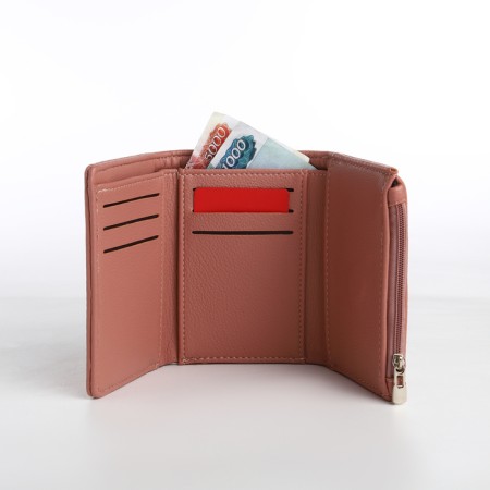 Women's wallet on magnet, pink color-5