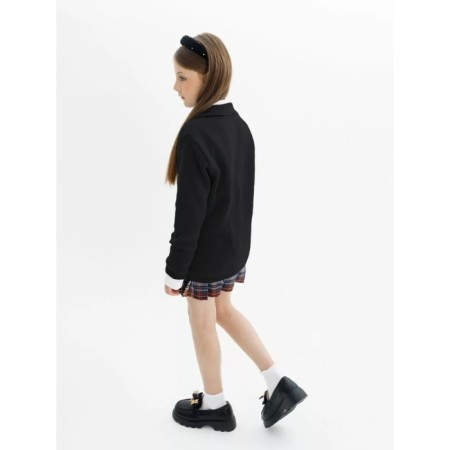 Knitted jacket for a girl, height 128-134 cm, black color-7