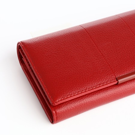 Women's wallet on magnet, red color-2