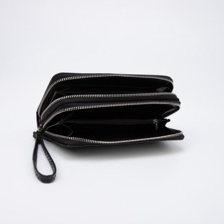 Women's wallet on lightning, with a pen, black color-2