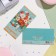 Money envelope "Happy Birthday!" Flowers in a vase, blue background, 17x8 cm