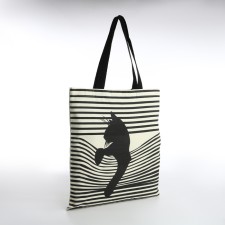 Bag Schoper without fastening, from textiles, beige color