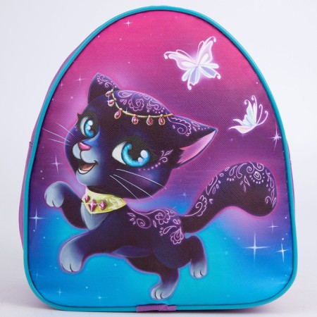 Baby backpack for the girl "Beauty cat", 23x20.5 cm, lightning department-1