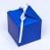 The box is folding, square, blue, 8 x 8 x 8 cm,