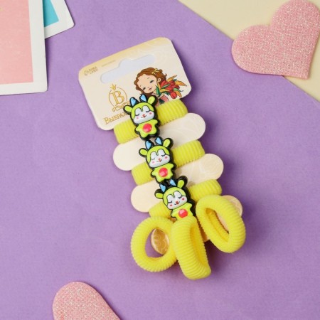 Hair gum "Tenderness" (set 6 pcs) deer, yellow