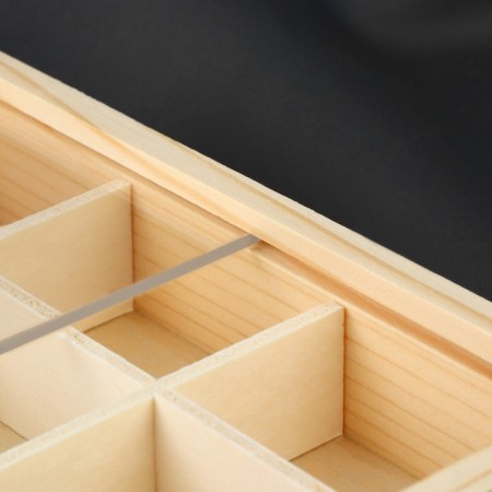 Organizer for needlework, wooden, with an acrylic cover, 9 departments, 17 × 13 × 3.5 cm-2