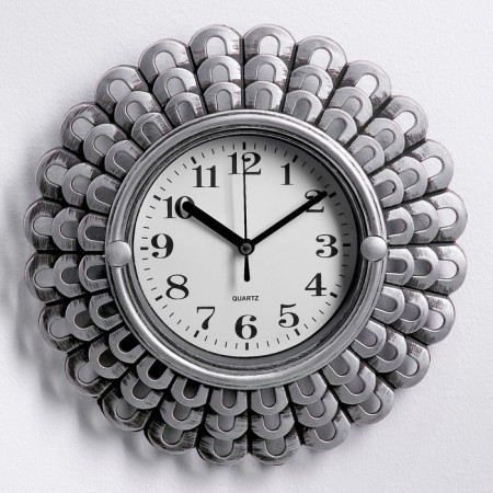 Wall clock, series: interior, "sun", discrete move, d-26 cm