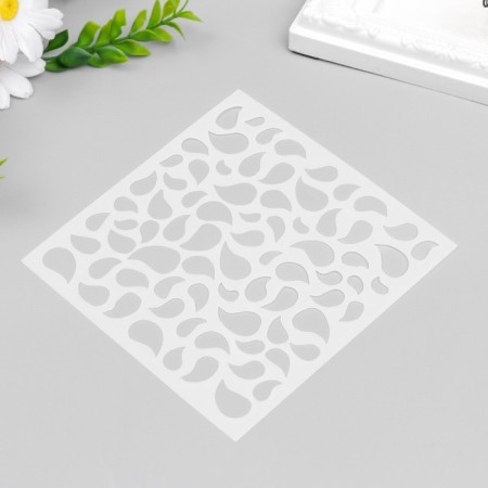 Stencil plastic "droplets of different sizes" 13x13 cm-1