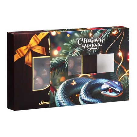 New Year. Chocolate dragee "Cherry in chocolate", sleeping snake, 100 g-2