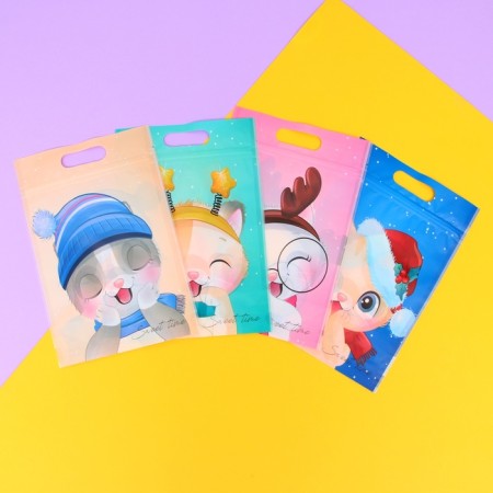 Gift package, with zip-lock fastener, "Winter kittens", 15x22cm mix-13