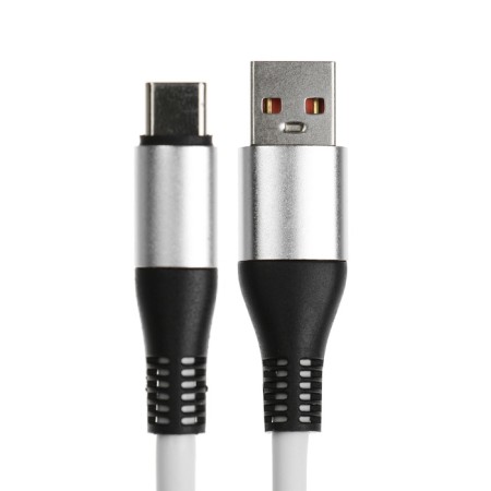 Type -C cable - USB, 5 A, TPE braid, thickened, 1 meter, white-1
