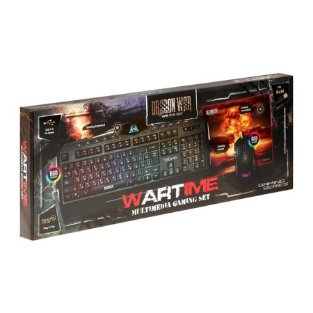 Game set of Qumo Wartime K51/M67 3 in 1, keyboard+mouse+carpet, 3200 dpi-16