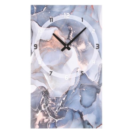 Carty clock is wall, series: interior, "blue marble", smooth move, 35 x 60 cm
