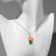 The pendant "Joy" flower, the color is pink green in silver, 40 cm