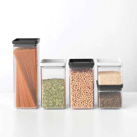 Brabantia Tasty+rectangular container, dark gray color, 2.5 liters-5