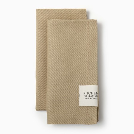 Set of napkins Ethel Kitchen, col. Beige, 40x40 cm - 2 pcs, 100% HL, sarzha 250 g/m2