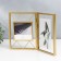Photo frame Metal in 2 photos 10x10, 10x15 cm "Loft. Triangles" gold 20x30.5 cm