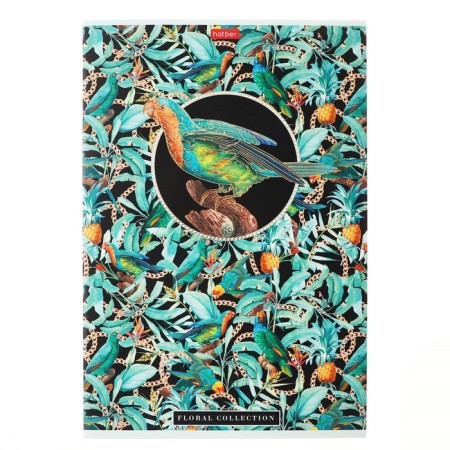 A4 notebook, 96 sheets in a cage, Floral Collection, cover Cover Cardboard, matte lamination, 3D foil, OFSET 65G/m2, MIX-3