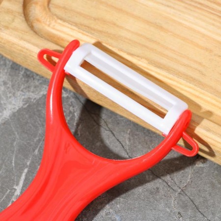 Kitchen kit on the stand “Simple”, 5 objects: knives 7.5 cm, 10.5 cm, 13 cm, 15 cm, vegetable cleaning, red color-5