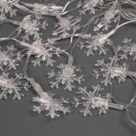 Garland “thread” 5 m with nozzles “large snowflakes”, ip20, transparent thread, 20 LED, glow of multi (RG/RB), blinking, 220 V-1