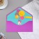 Envenue for money "for you!" Cutting, embossing, purple background, 9.3x19 cm