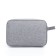 Cosmetic bag on a zipper, with a lining, external pocket, gray color