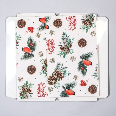 Confectionery packaging with the window “Fine spruce, bullfinch”, 30 x 30 x 19 cm-5