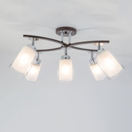 Ceiling chandelier Citilux "Fortune" CL156152, 47x36x35 cm, 5x75W, e27, brown color-2
