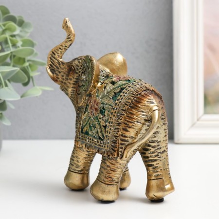 Souvenir Polystone "Elephant - Exotic flowers" 12x5.5x14 cm-1