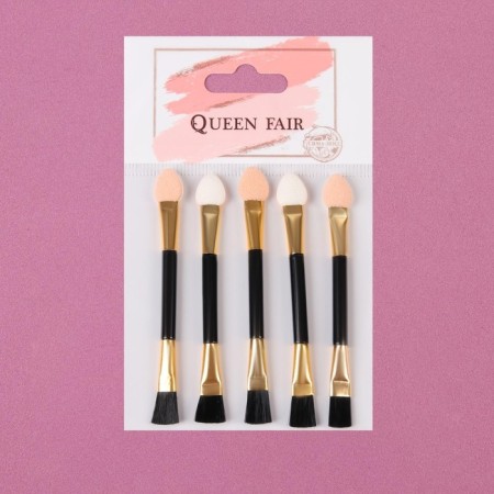 A set of applicators for shadows, with a brush, bilateral, 5 pcs, 7.5 cm, black/gold color-3
