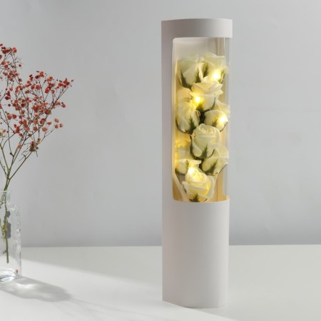 Bouquet of soap petals Light "White Roses" 7x9.5x40 cm
