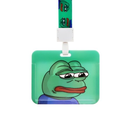 Badge horizontal, external, 100 x 80mm, internal 52 x 82mm, tape 42 cm, frog