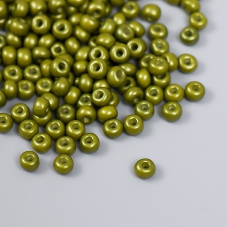 Glass beads 6/0 "dark olive" 15 grams