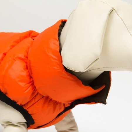 Dog jacket two -sided with a collar, ds 24, Osh 24, og 40, orange/green-4