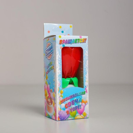 Candle for the cake musical "Tulip", spinning, red, 14.5 × 6 cm-9