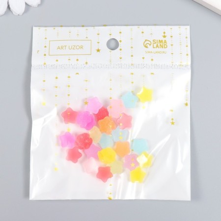 Decor for creativity Plastic "Star-MARMELAD" set 30 pcs mix 1x1x0.5 cm-3