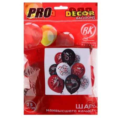 Shar Latex 12 "" Festival NG Dragon 2024 "1 tbsp., 2 centers, set 25 pcs., Mix-1