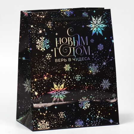 Package Holographic "Dance of Snowflakes", 18 x 23 x 10 cm, New Year-3