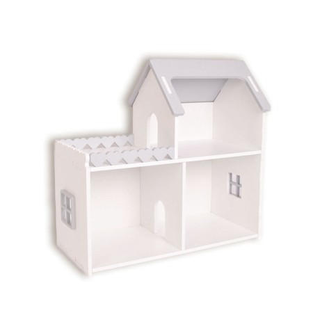 Puppet house "Mini", white-gray color-4