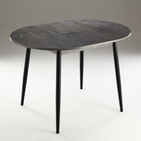 Round Round table "Orion Mini", 800/1110x800x750, Black metal legs/Caspian dark-1