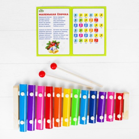 Metallophone "Funny Songs" (12 tones) + 6 cards, in a package